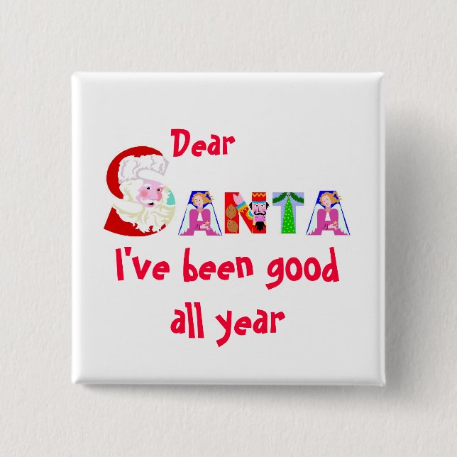 Red White Weihnachtsfeiertag Button (Vorderseite)