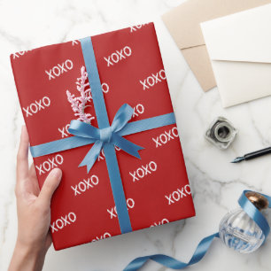 Red White XOXO Brautparty Geschenkpapier