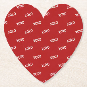 Red White XOXO Liebe Hugs Kisses Untersetzer