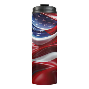 RED WHUE ABSTRAKT AMERICAN FLAG THERMOSBECHER