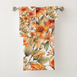 Red Wild Blume Badhandtuch Set