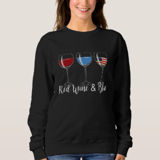 Red Wine Blue Brille American Flag 4. Juli Dr. Sweatshirt