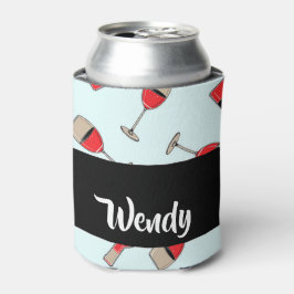 Red wine bottles and glasses pattern dosenkühler