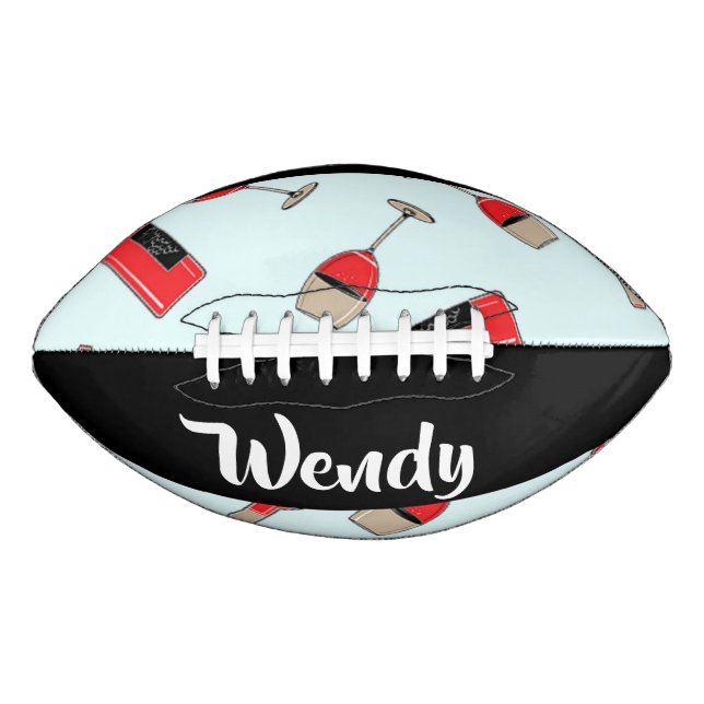 Red wine bottles and glasses pattern football (Vorderseite)