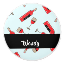 Red wine bottles and glasses pattern keramikknauf