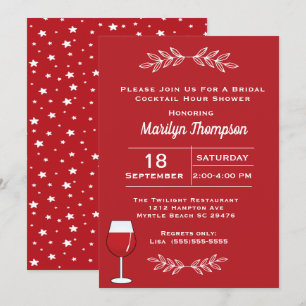 Red Wine Bridal Cocktail Dusche Einladung