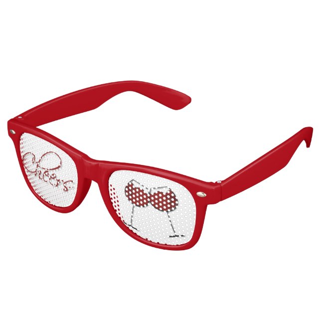 Red Wine Cheers Party Eyeglasses Sonnenbrille (Schrägansicht)