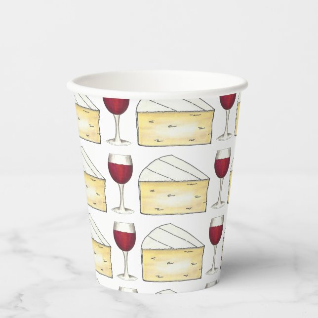 Red Wine Degustation Brie Cheese Cocktail Party Ev Pappbecher (Vorderseite)