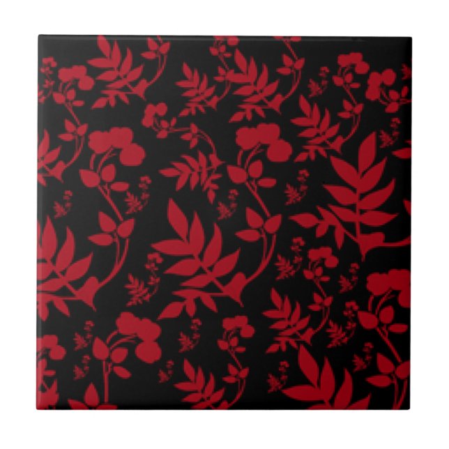 Red Wine Florah Design Tile Fliese (Vorderseite)