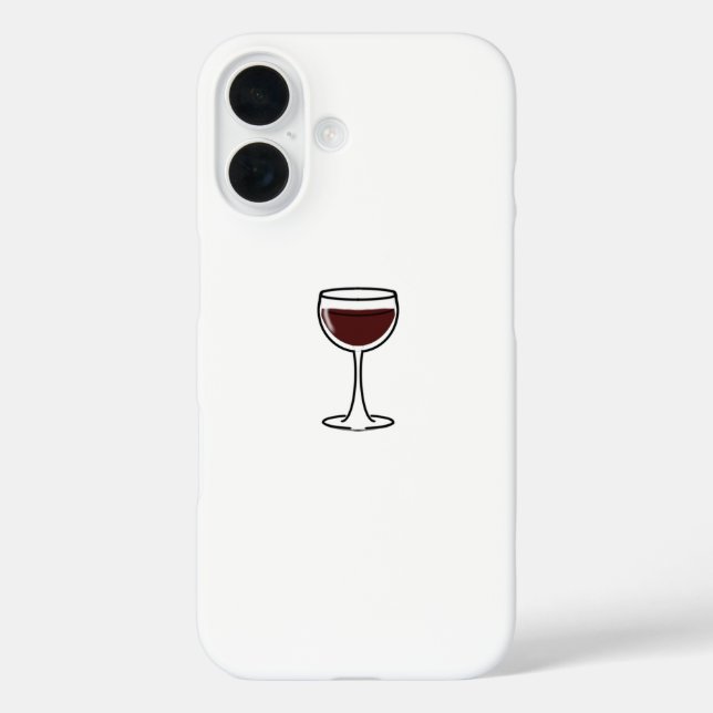 Red Wine Glass iPhone 16 Hülle (Rückseite)