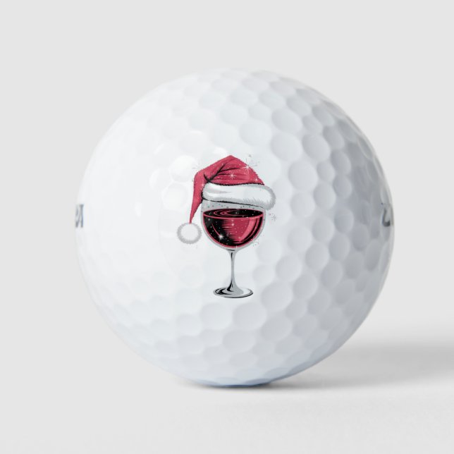Red Wine Glass Weihnachten Weihnachten Weihnachten Golfball (Vorderseite)