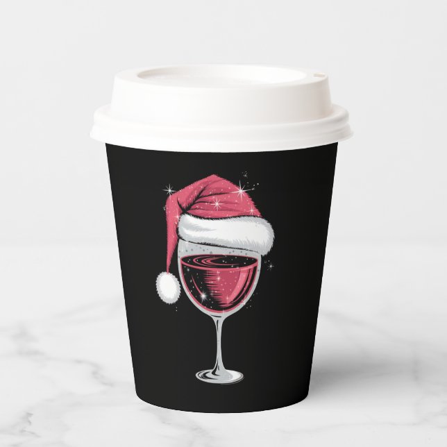 Red Wine Glass Weihnachten Weihnachten Weihnachten Pappbecher (Vorderseite)
