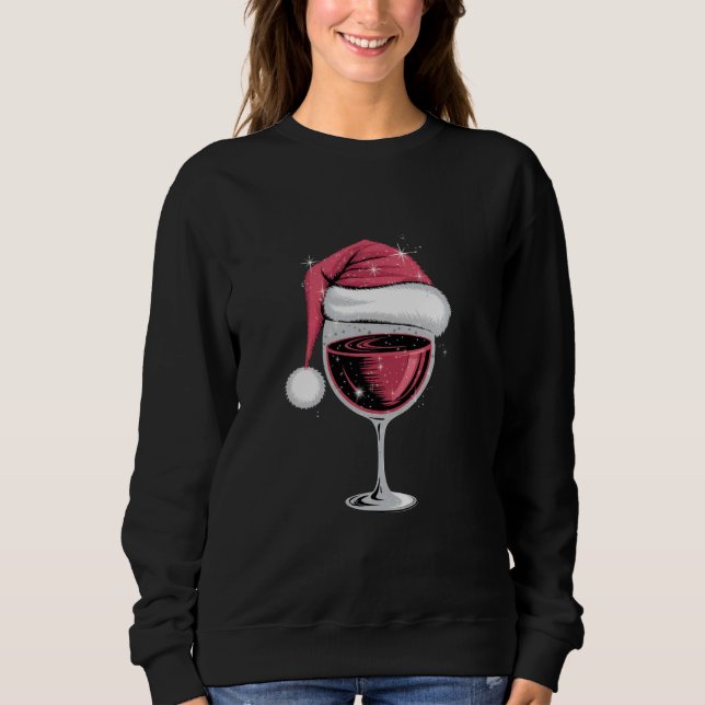 Red Wine Glass Weihnachten Weihnachten Weihnachten Sweatshirt (Vorderseite)
