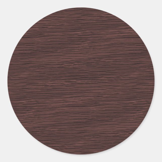 Red Wine Natural Eak Wood Grain Look Runder Aufkleber (Vorderseite)