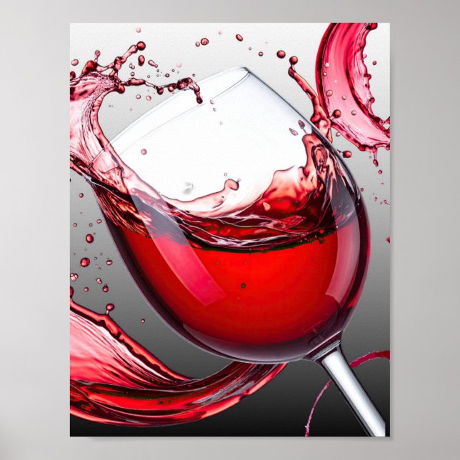 Red Wine Pour Art Poster (Vorne)