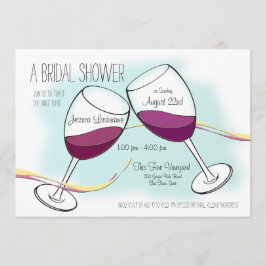 Red Wine Toasting Glasses Brautparty Einladung
