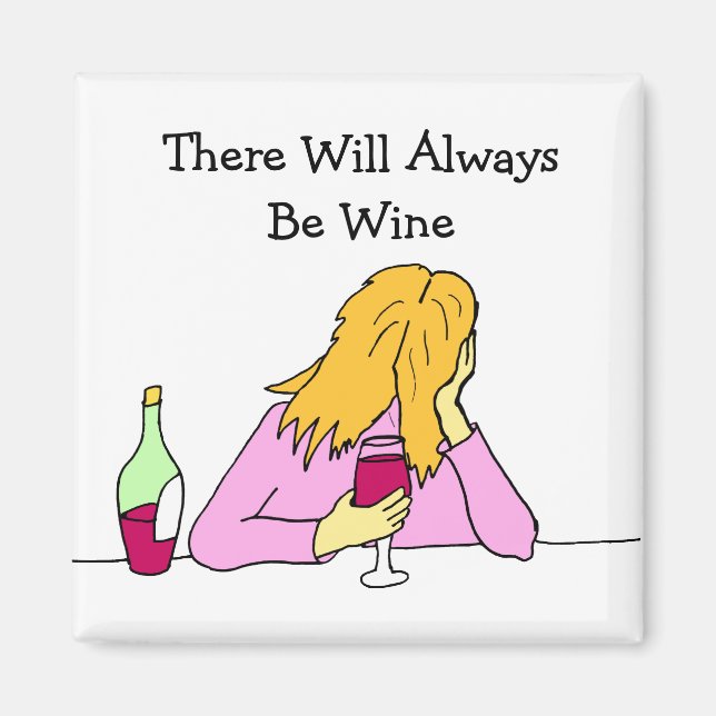 Red Wine Woman Magnet (Vorne)