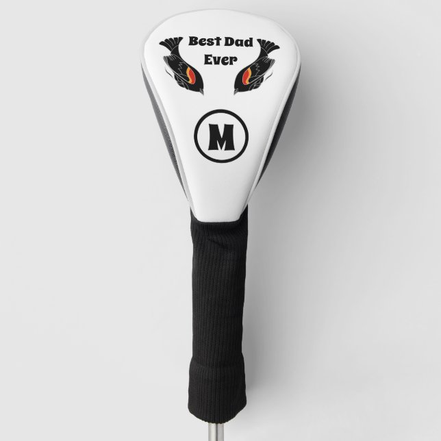 Red Wing Blackbird Chalk Weißer Bester Vater je Golf Headcover (Vorderseite)