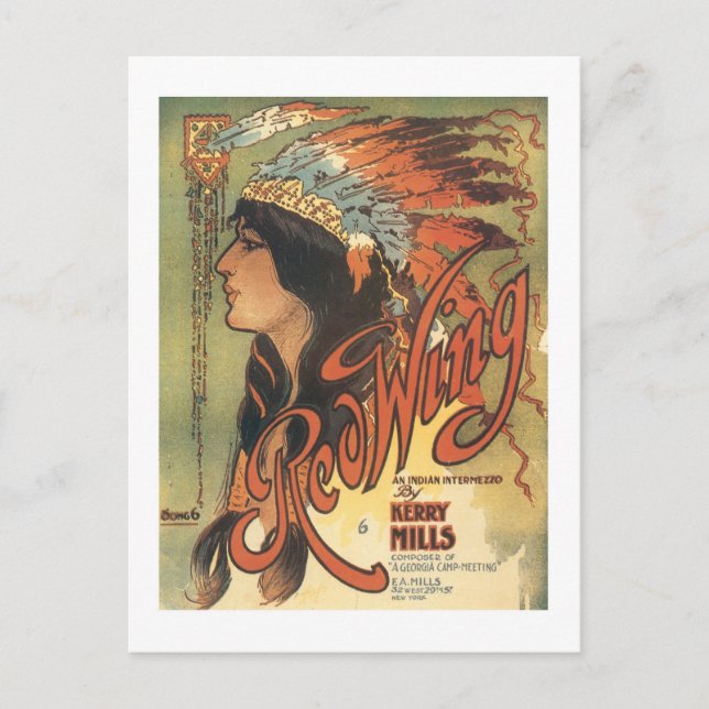 Red Wing Vintag Songbook Cover Postkarte (Vorderseite)