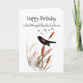Red Winged Blackbird Personality Birthday Fun Bird Karte