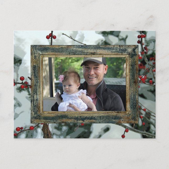 Red Winter Berries Weihnachtsferien Postkarte (Vorderseite)