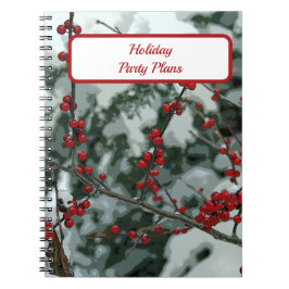 Red Winter Berries Weihnachtsgeschenk Notizblock