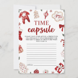 Red Winter Christmas Baby Shower Time Kapselkarte Einladung