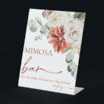 Red Winter Christmas Brautparty Mimosa Bar Sign Sockelschild<br><div class="desc">Red Winter Christmas Brautparty Mimosa Bar Sign</div>
