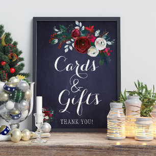 Red Winter Peonies Cards und Hochzeitszeichen der  Poster