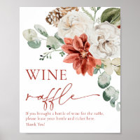 Red Winter Wine Raffle Brautparty Spielzeichen
