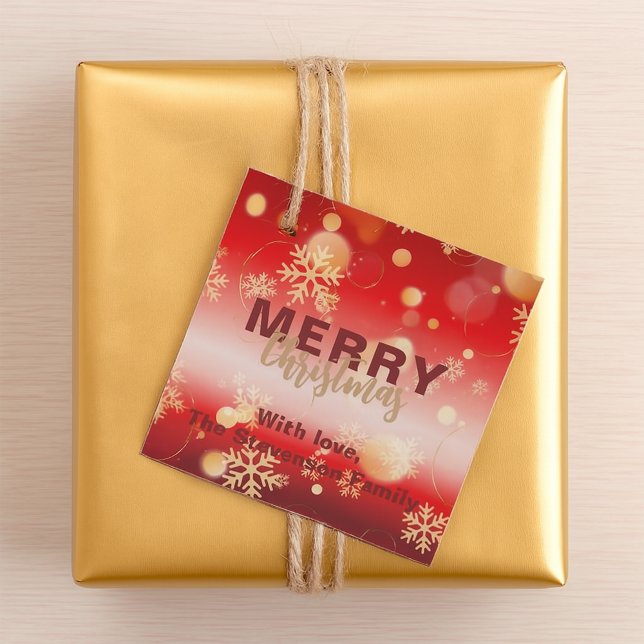 Red Winter Wonderland Frohe Weihnachten Geschenkanhänger (Von Creator hochgeladen)