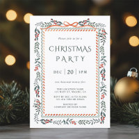 Red Winterberry Frame Christmas Party