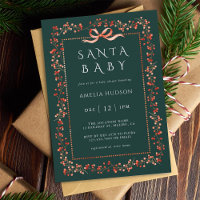 Red Winterberry Frame Santa Baby Dusche Grün