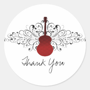 Red Wirbel Guitar Danke Stickers