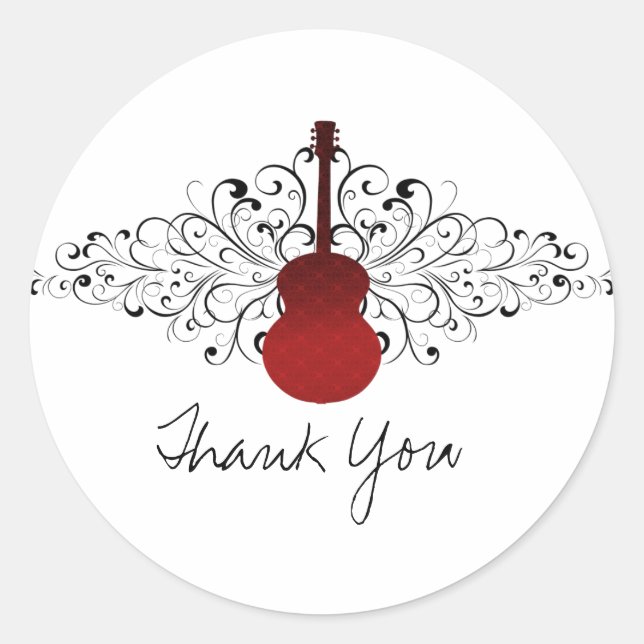 Red Wirbel Guitar Danke Stickers (Vorderseite)