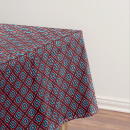 Red With Blue Diamond Tischdecke