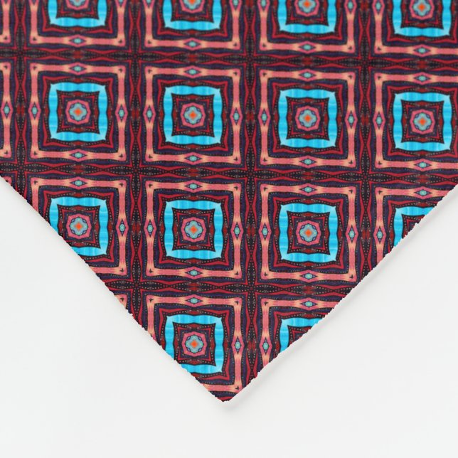 Red With Blue Diamonds Fleecedecke (Ecke)