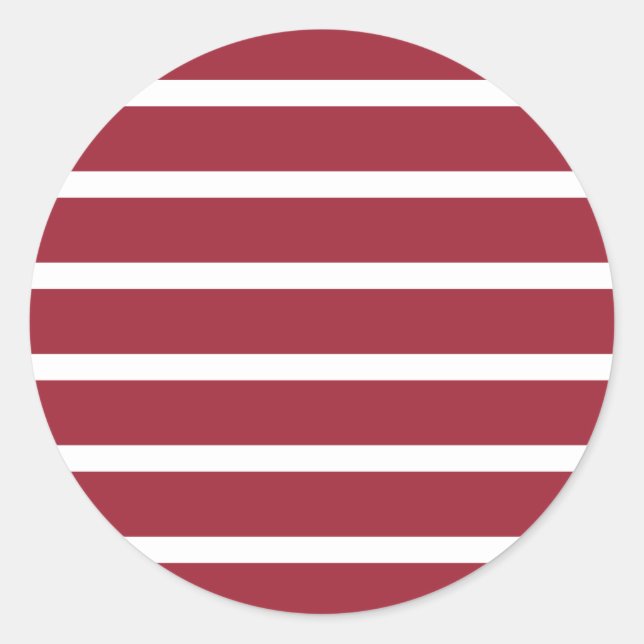 Red with White Stripes American Flag Theme Runder Aufkleber (Vorderseite)