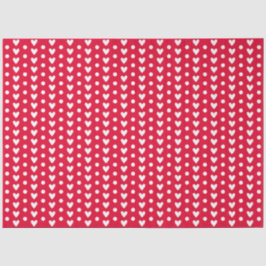 Red With White Tiny Doodle Hearts & Polka Dots Seidenpapier