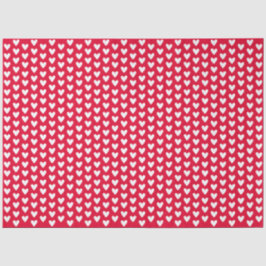 Red With White Tiny Doodle Love Hearts Seidenpapier