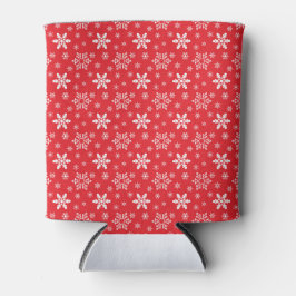 RED with WHITE WINTER SNOWFLAKES Dosenkühler