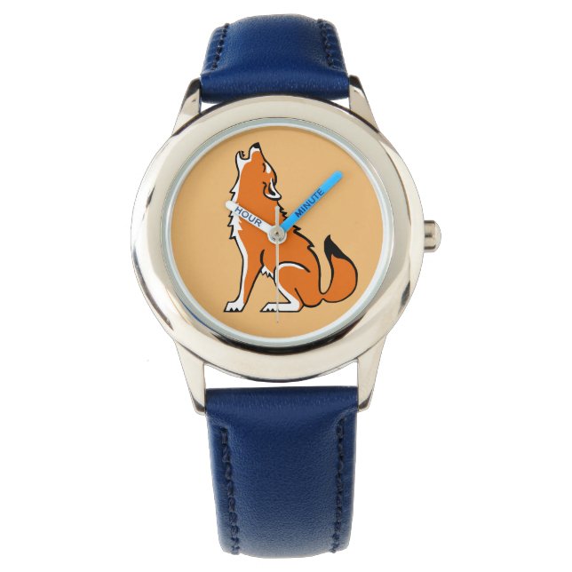 Red WOLF - Gefährdete Tiere - Krieger für wild leb Armbanduhr (Vorderseite)