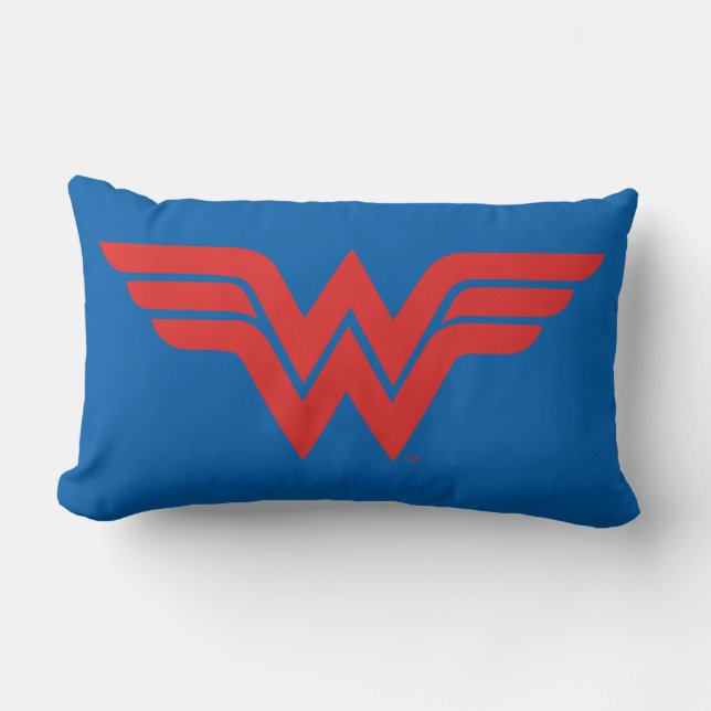 Red Wonder Woman Logo Lendenkissen (Vorderseite)