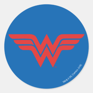 Red Wonder Woman Logo Runder Aufkleber