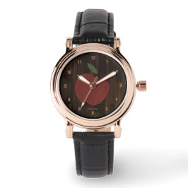 Red Wood Apple Watch Armbanduhr