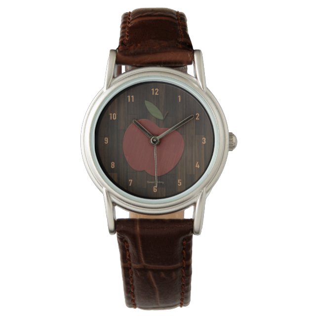 Red Wood Apple Watch Armbanduhr (Vorderseite)