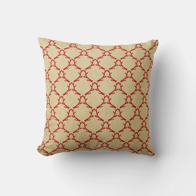 Red Woodland Antlers Pillow Kissen (Vorderseite)