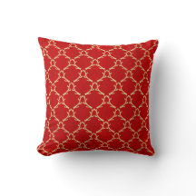 Red Woodland Antlers Pillow