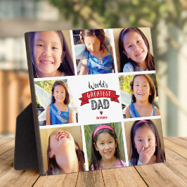 Red World's Bester Vater Modern 8 Foto Collage Fotoplatte