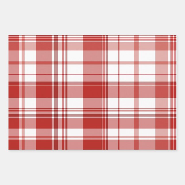 Red Wrapping Paper 3 Pack Geschenkpapier Set (Vorderseite 3)